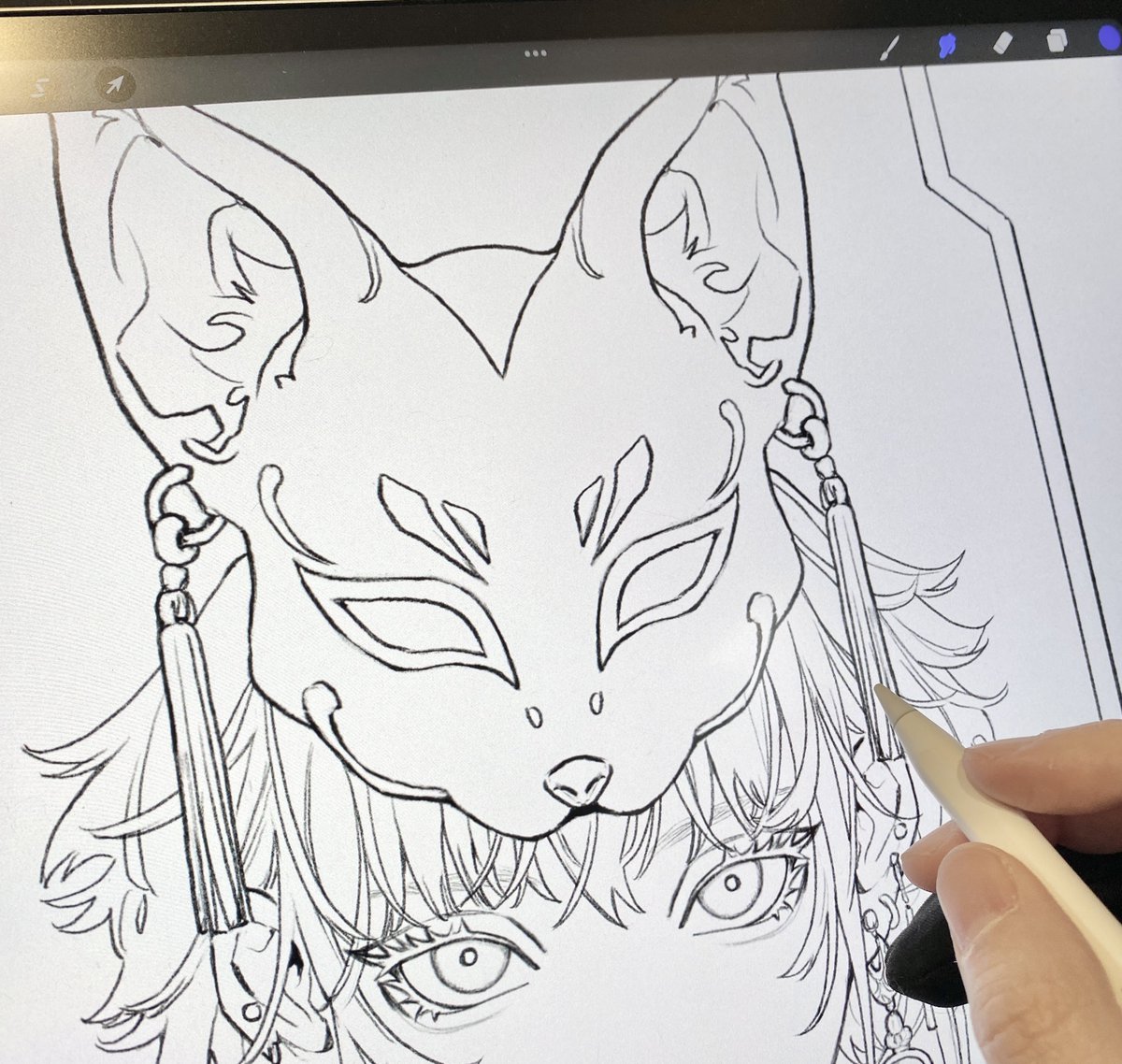 孳々オリジナルインクで描いた特装版の豆色紙(原画) 明日のコミティア