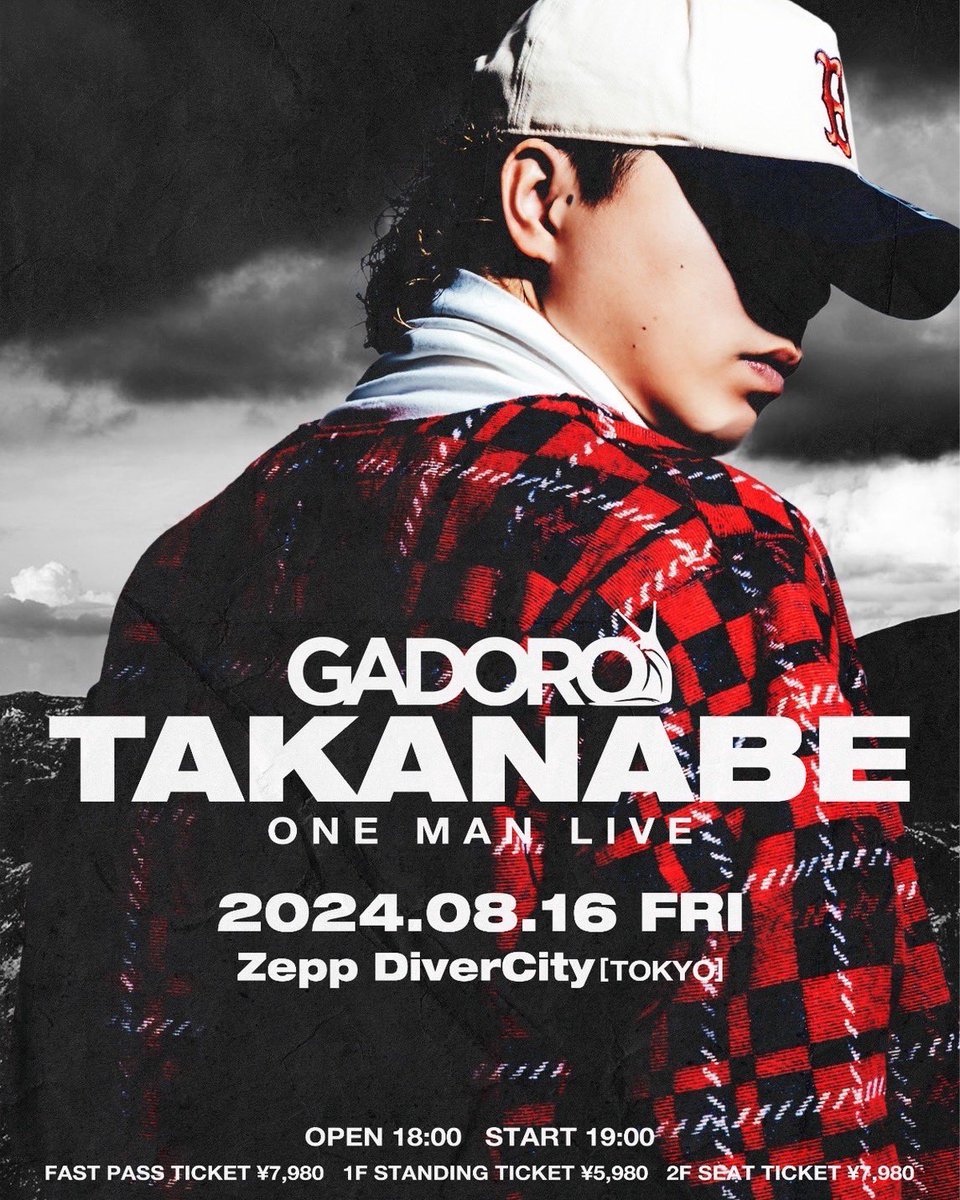 2024/8/16(金) GADORO ワンマンライブ決定 「TAKANABE」 Zepp Diver