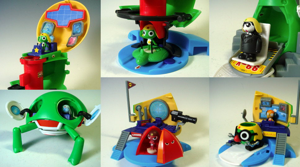 仰天合体！ケロロベース。食玩の組み立てキットで小隊それぞれの小さな