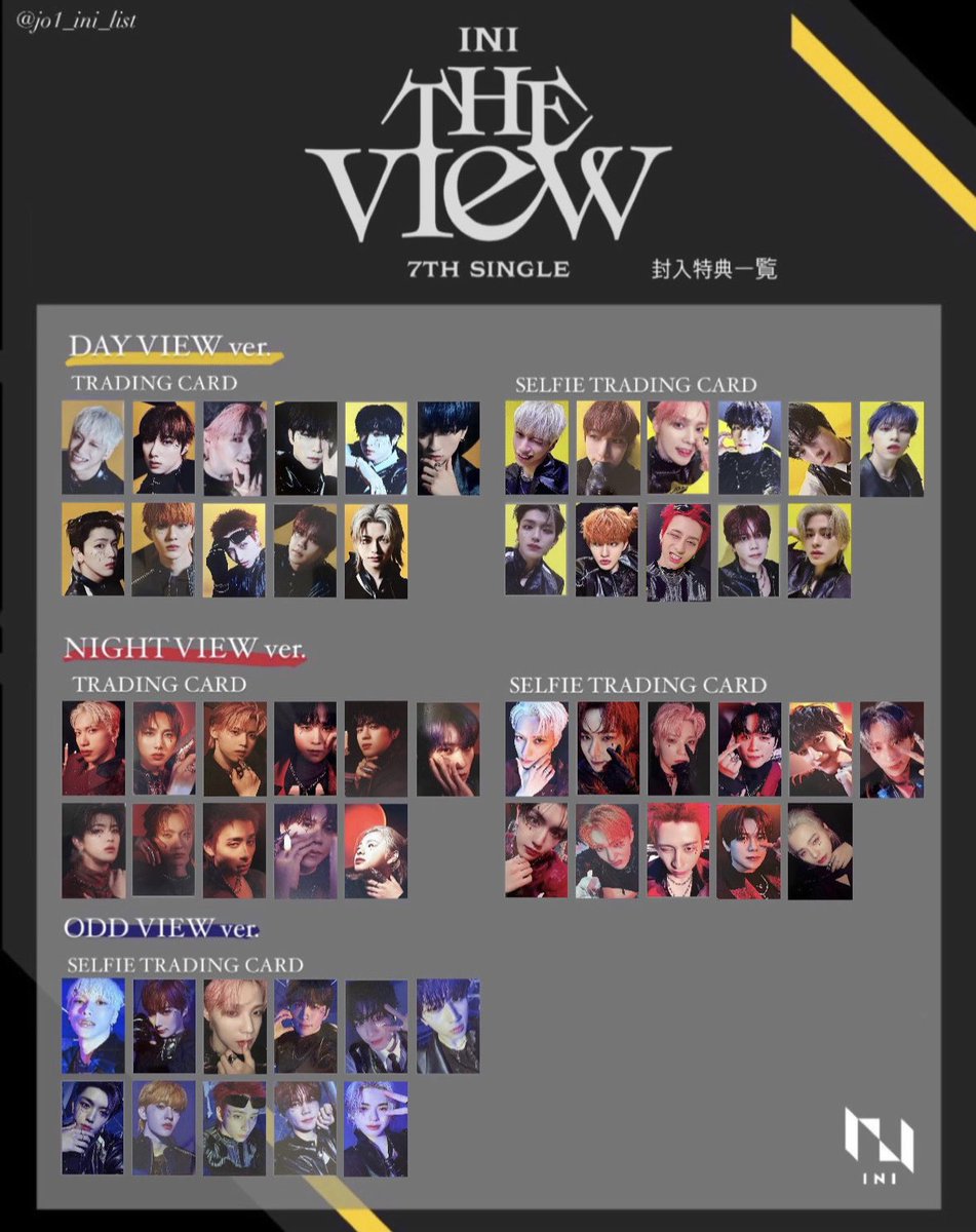 INI 7TH SINGLE 《THE VIEW》 CD封入トレカ一覧 ※改訂版 交換などで