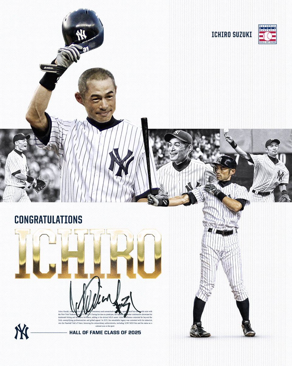 Congratulations to Ichiro on being elected into the National