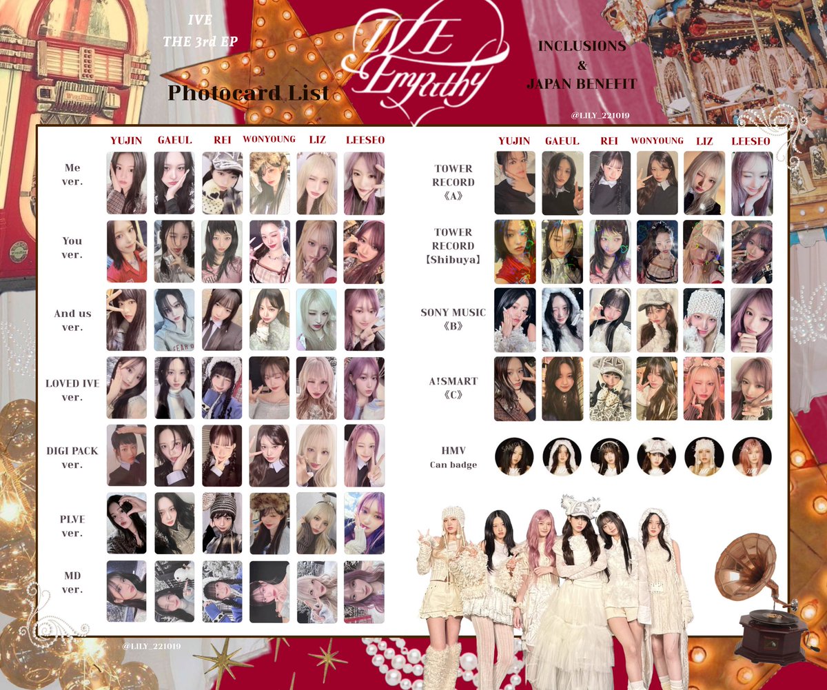 IVE EMPATHY】 封入&日本特典 全員 トレカ 一覧 💌Photocard List ver