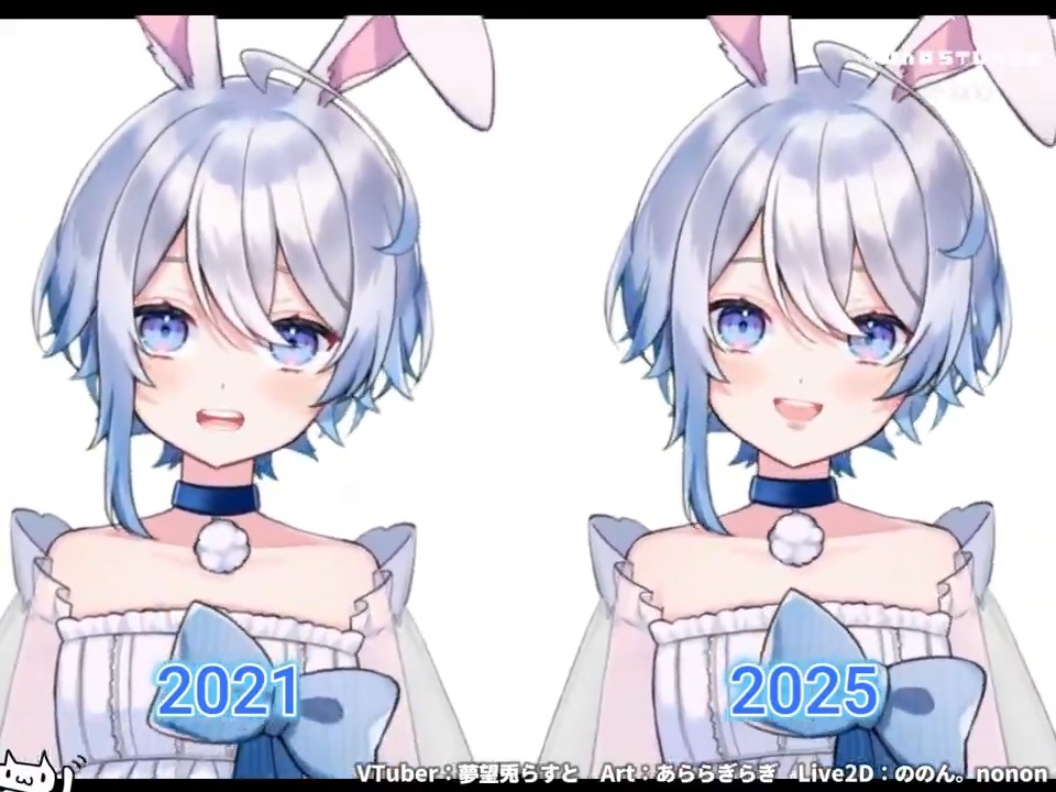 Live2D 進化の過程 Evolutionary process 2021 ➡ 2025 パーツ分けの数