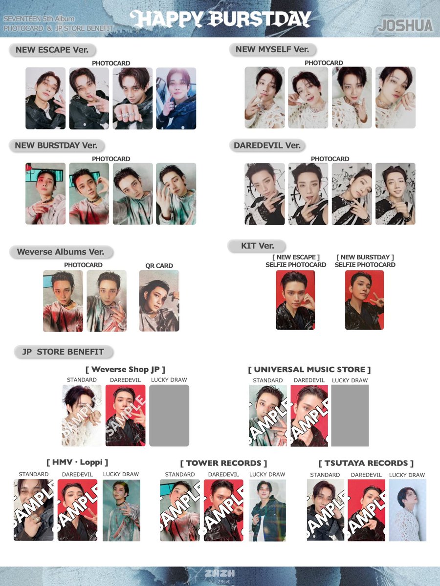SEVENTEEN 5th Album 「HAPPY BURSTDAY」 PC template JP トレカ 一覧