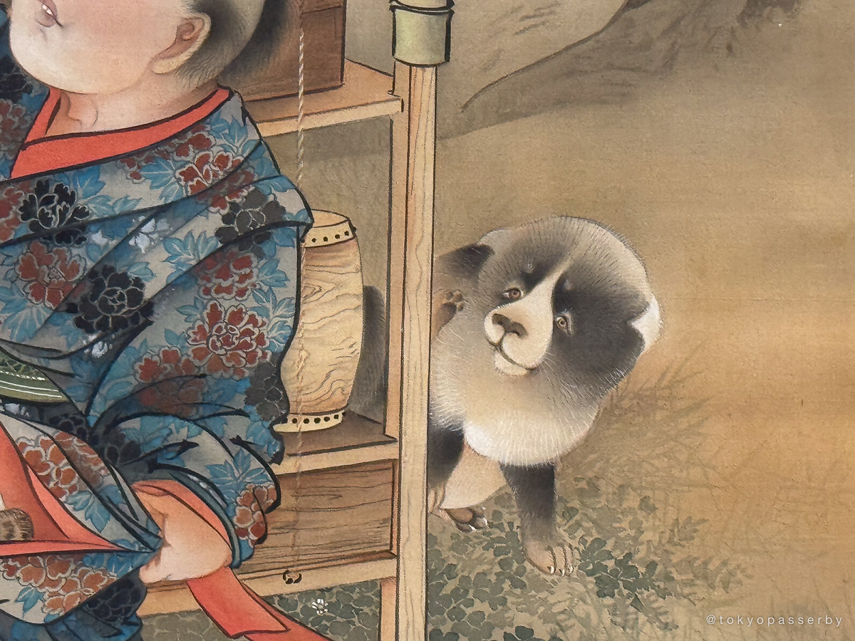 東博コレクション展。川端玉章「玩弄品行商」（1893年）。 イヌかわいい 😊