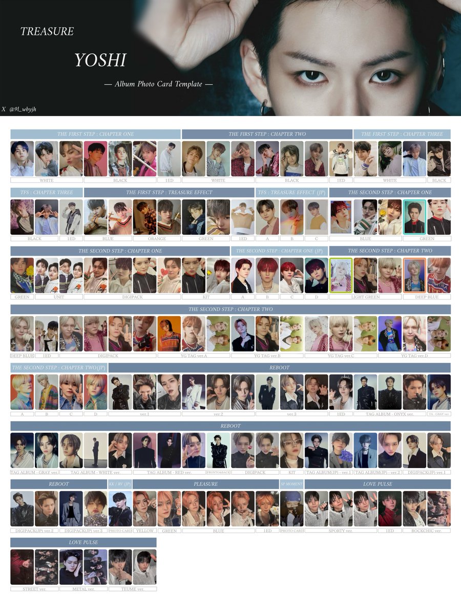 TREASURE Album photocard template トレジャー アルバム 封入 過去