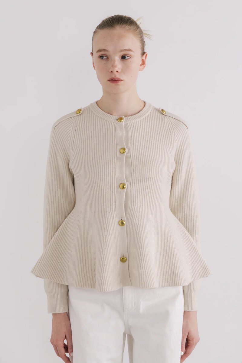 THE TOÉ ・Rosen Peplum Cardigan #thetoé