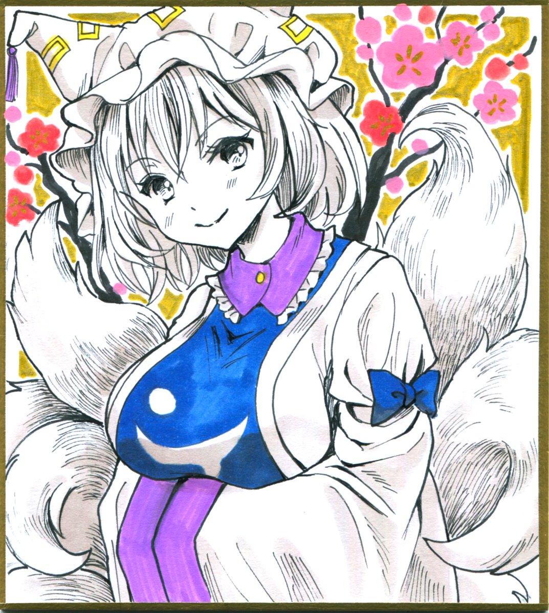 アナログ絵】藍さまの小色紙完成～✨