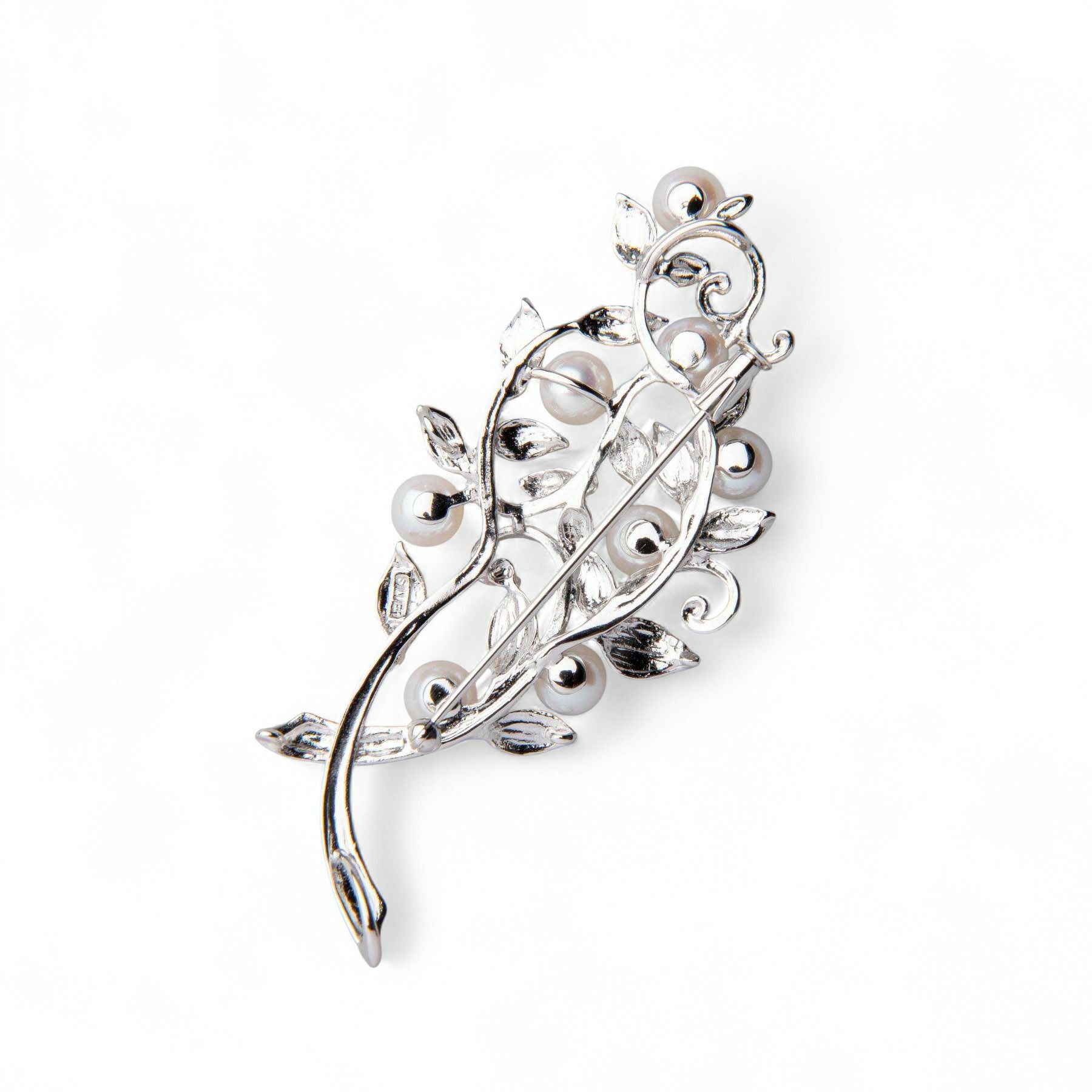 あこや真珠 ブローチ リーフ5.5-6.0mm SV925 | パールブローチ