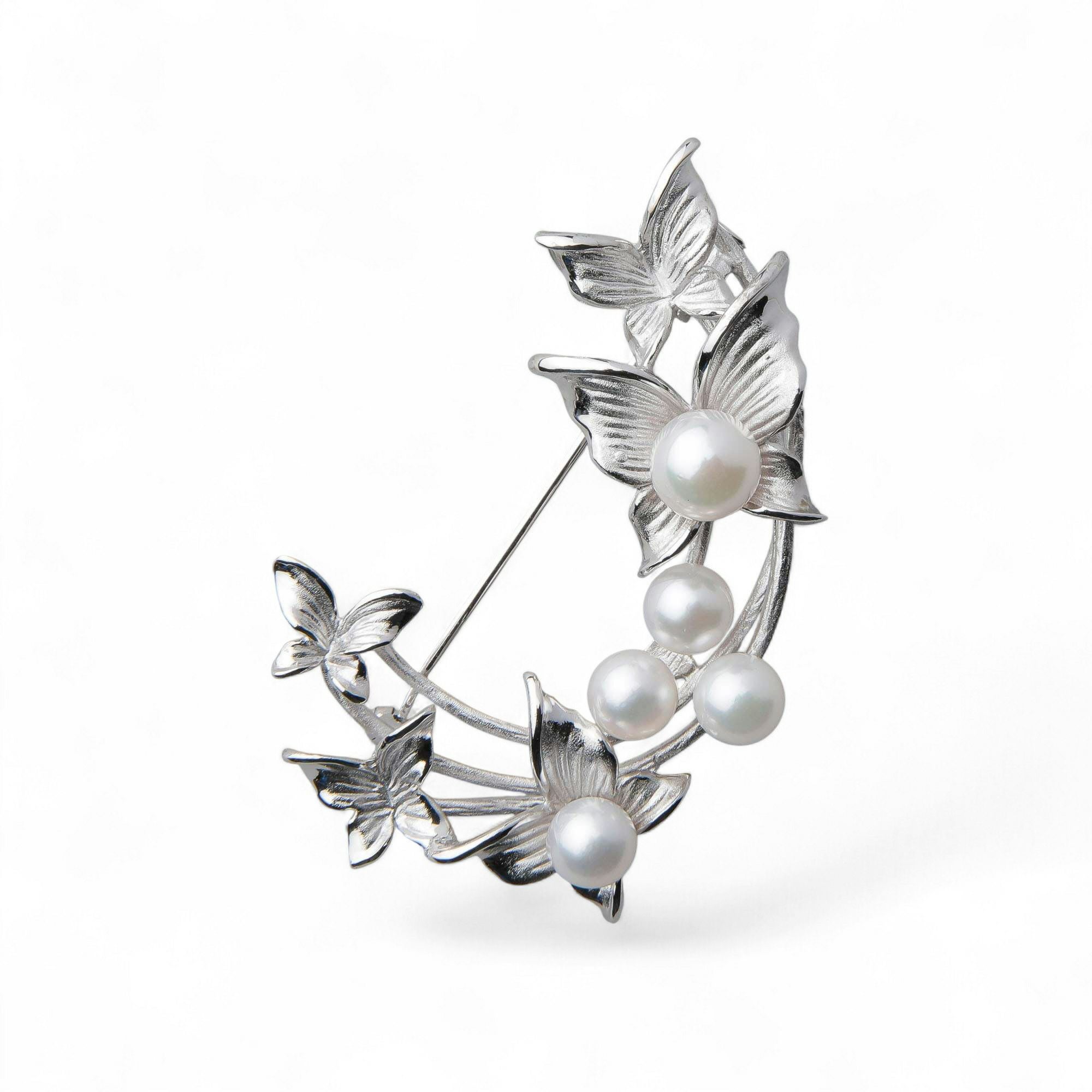あこや真珠 蝶 ブローチ 5.5-7.0mm SV925 | パールブローチ