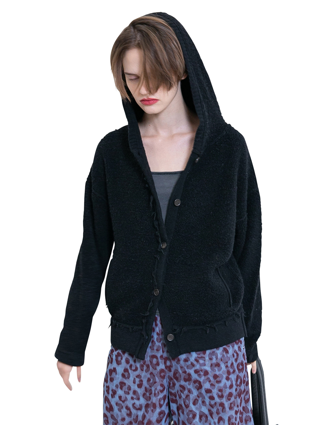 Textured Stripe Knit Cardigan/Gray｜PERVERZE | パーバーズの公式