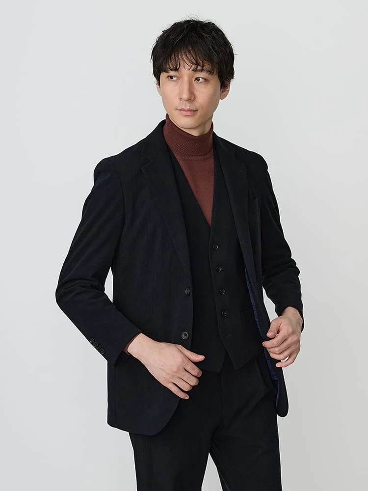 ネイビー TRANS CONTINETNS コーデュロイセットアップ ジャージ