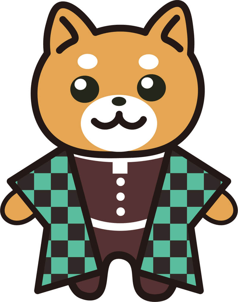 鬼滅の刃風】炭治郎*柴犬（白黒）のイラスト【無料】 | 無料ペット