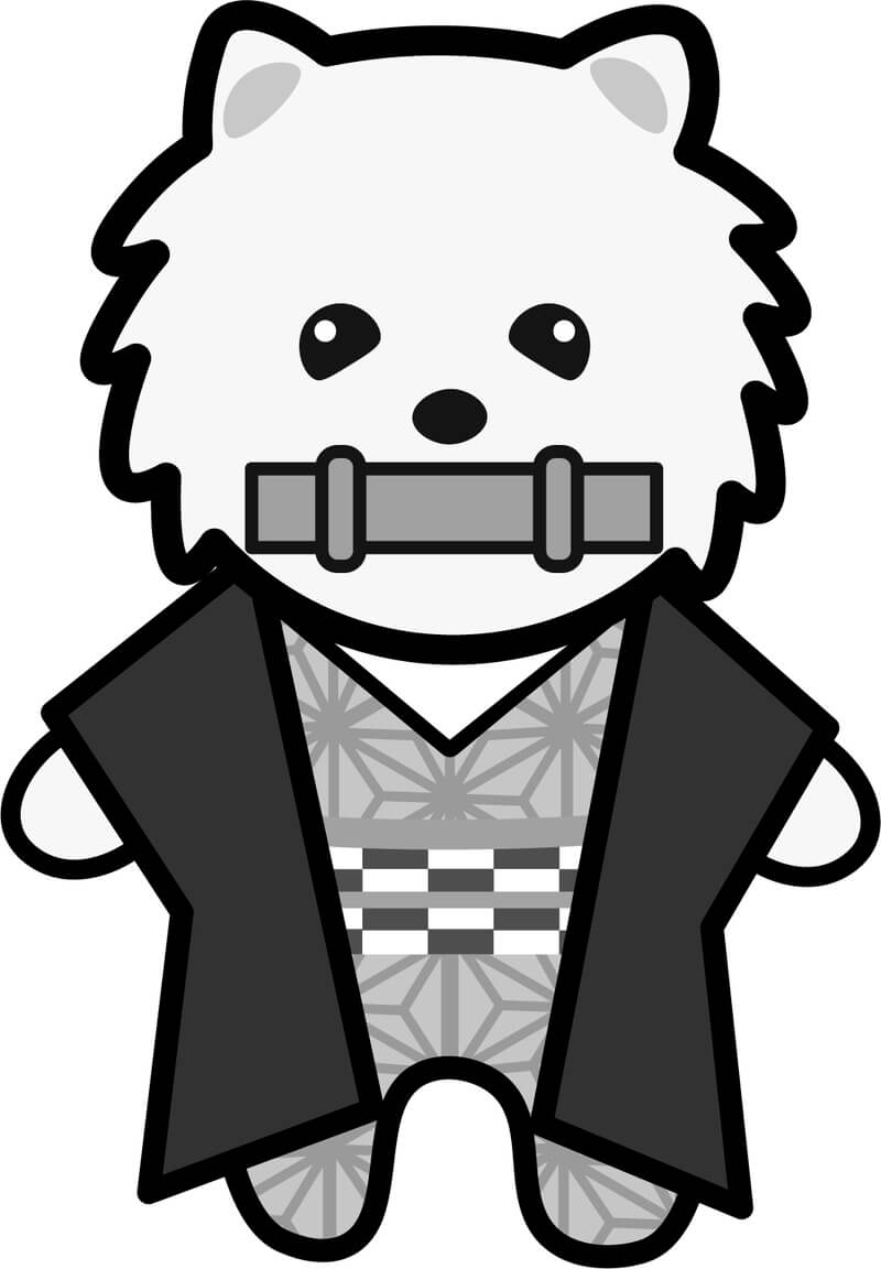 鬼滅の刃風】禰豆子*ポメラニアンのイラスト【無料】 | 無料ペット