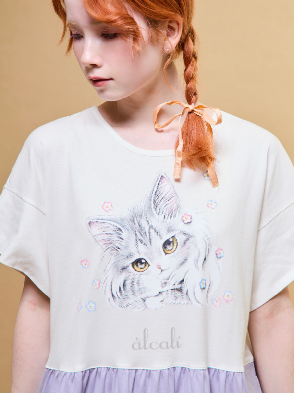 alcali x のこねこ」コラボプリントワンピースB｜ピンクハウス