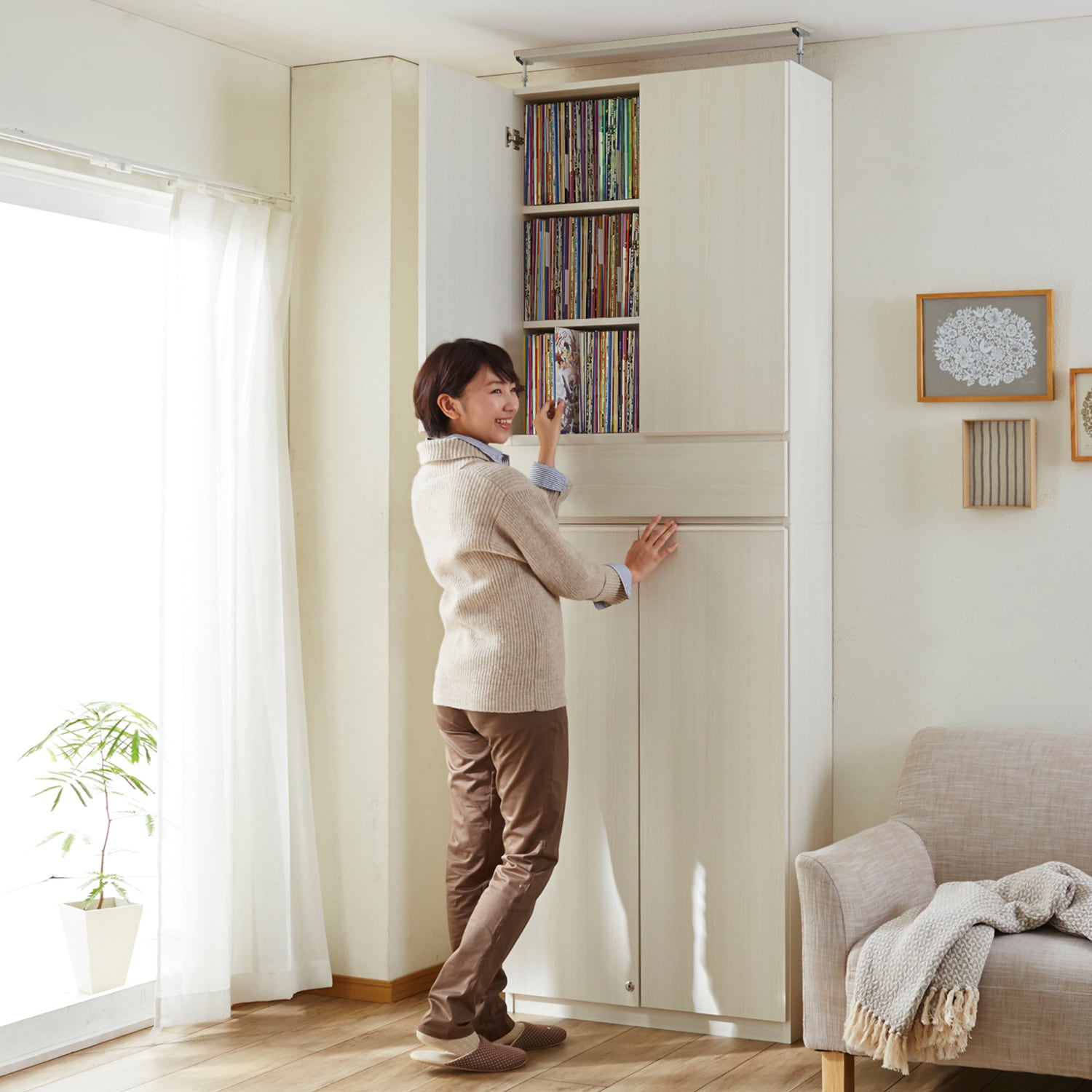 数量限定】大量収納！まるで造り付け家具のような同人誌ラック（本棚