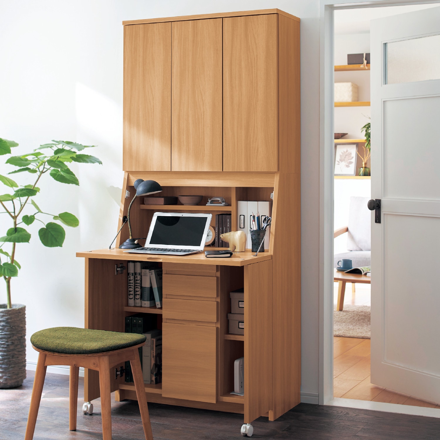 ライティングデスク ライティングビューロー ライティングデスク 学習机 折りたたみ コンパクト ロータイプ 幅90cm