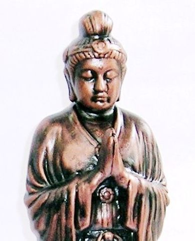 昭峰窯 陶器の金月光菩薩（大）【特価 通販 数珠掛け 仏像 縁起物