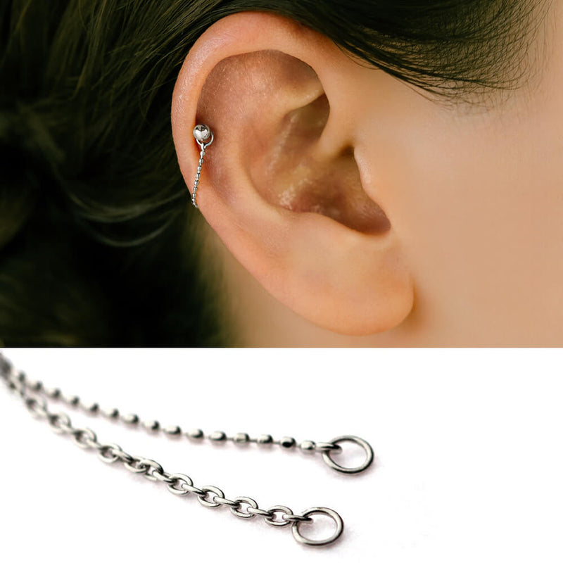 ピアス チャーム│プラチナ チェーン チャーム│金属アレルギー対応