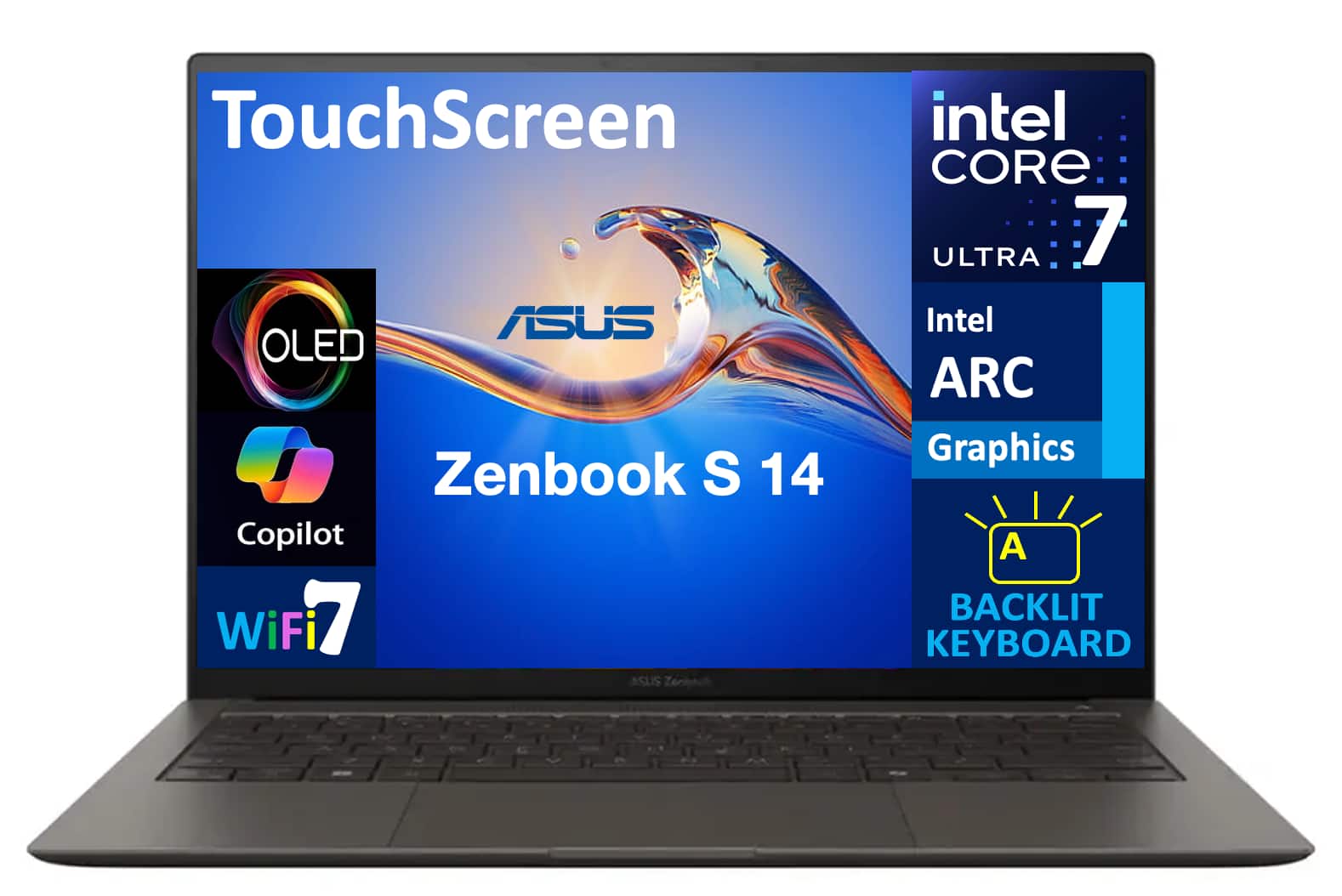 ASUS Zenbook S 14 UX5406SA S14.U732G1T Laptop, Ultra 7 258V, 32GB