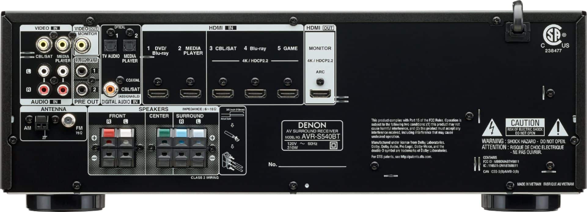 美品】Denon AVR-S540BT 中古