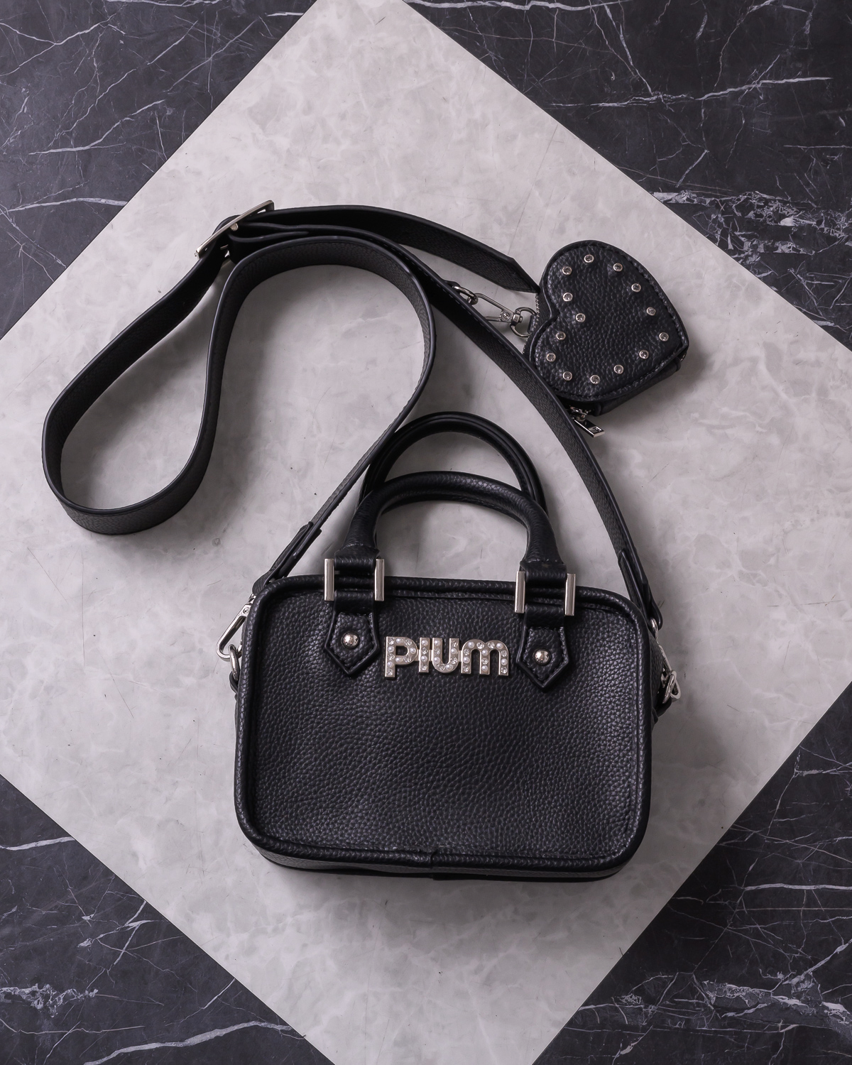 ハートポーチ付きミニボストンバッグ – pium
