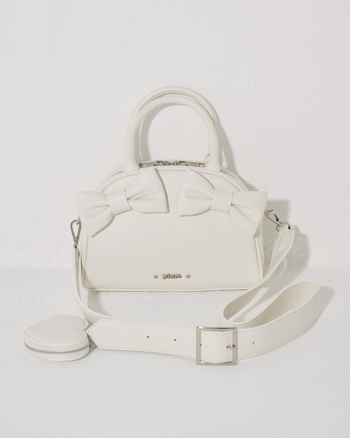 ハートポーチ付きリボンボストンバッグ – pium