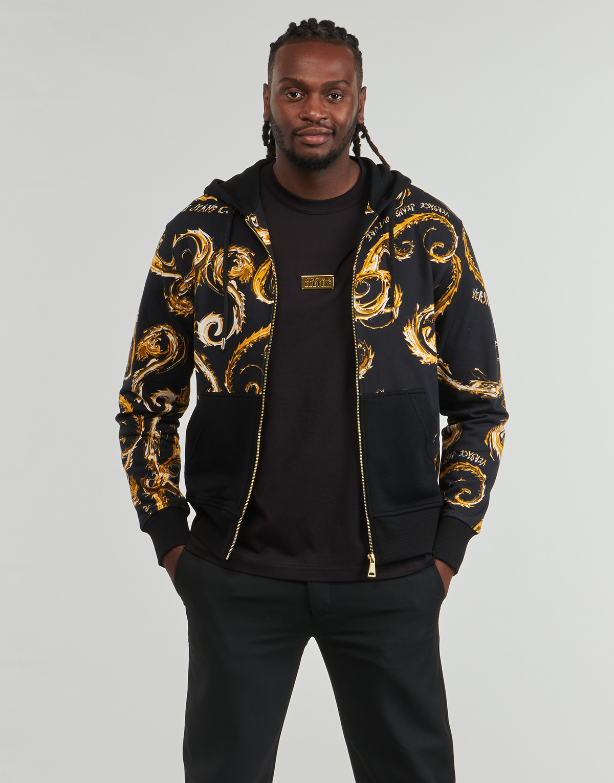 Versace Jeans Couture FELPE77GAI3Z1 Black / Gold - Free delivery