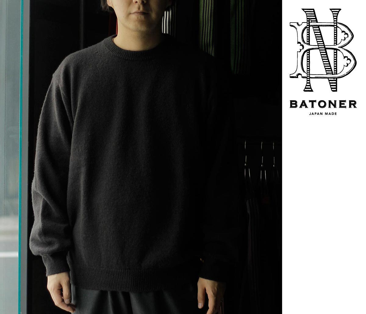 20%OFF セール バトナー BATONER ブルーフェイス クルーネック