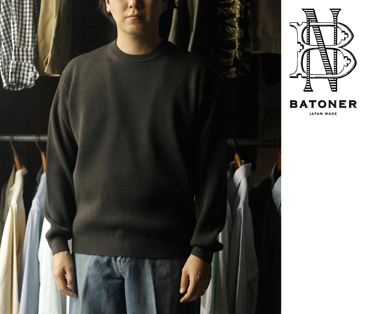 40%OFF セール バトナー BATONER スーパー ハイツイスト ウール クルー