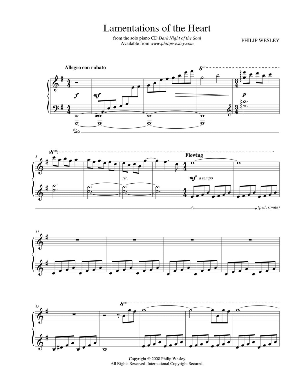 Dark Night of the Soul - Printed Songbook – philipwesley