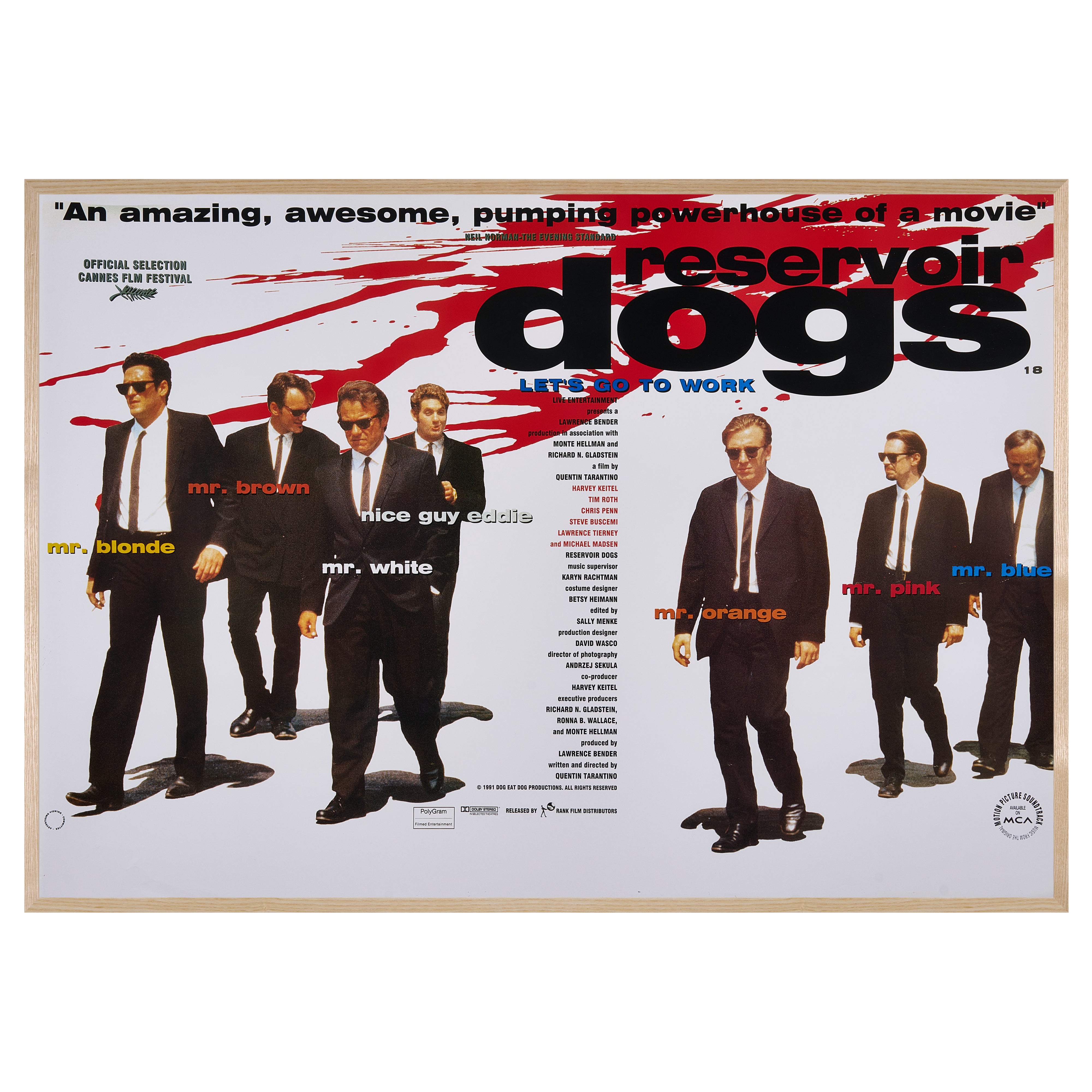 限定10枚】RESERVOIR DOGS（レザボア・ドッグス） 1991（Horizontal