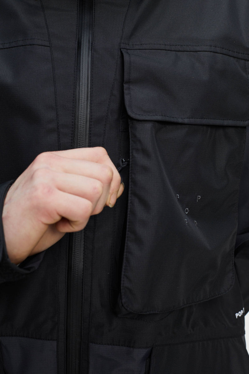 Pop Big Pocket Hooded Tech Jacket Black/Anthracite