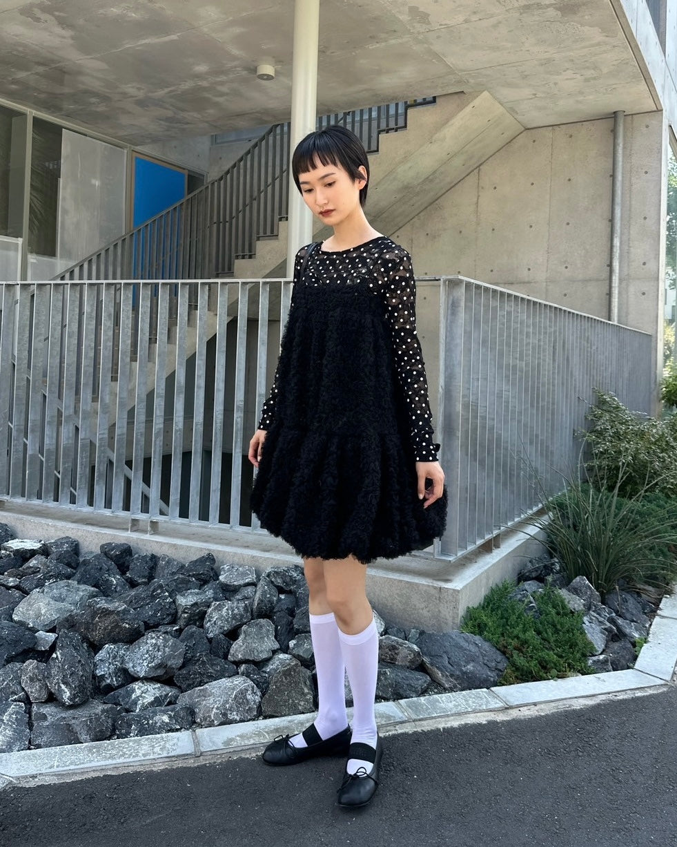 Tulle balloon tunic (black)