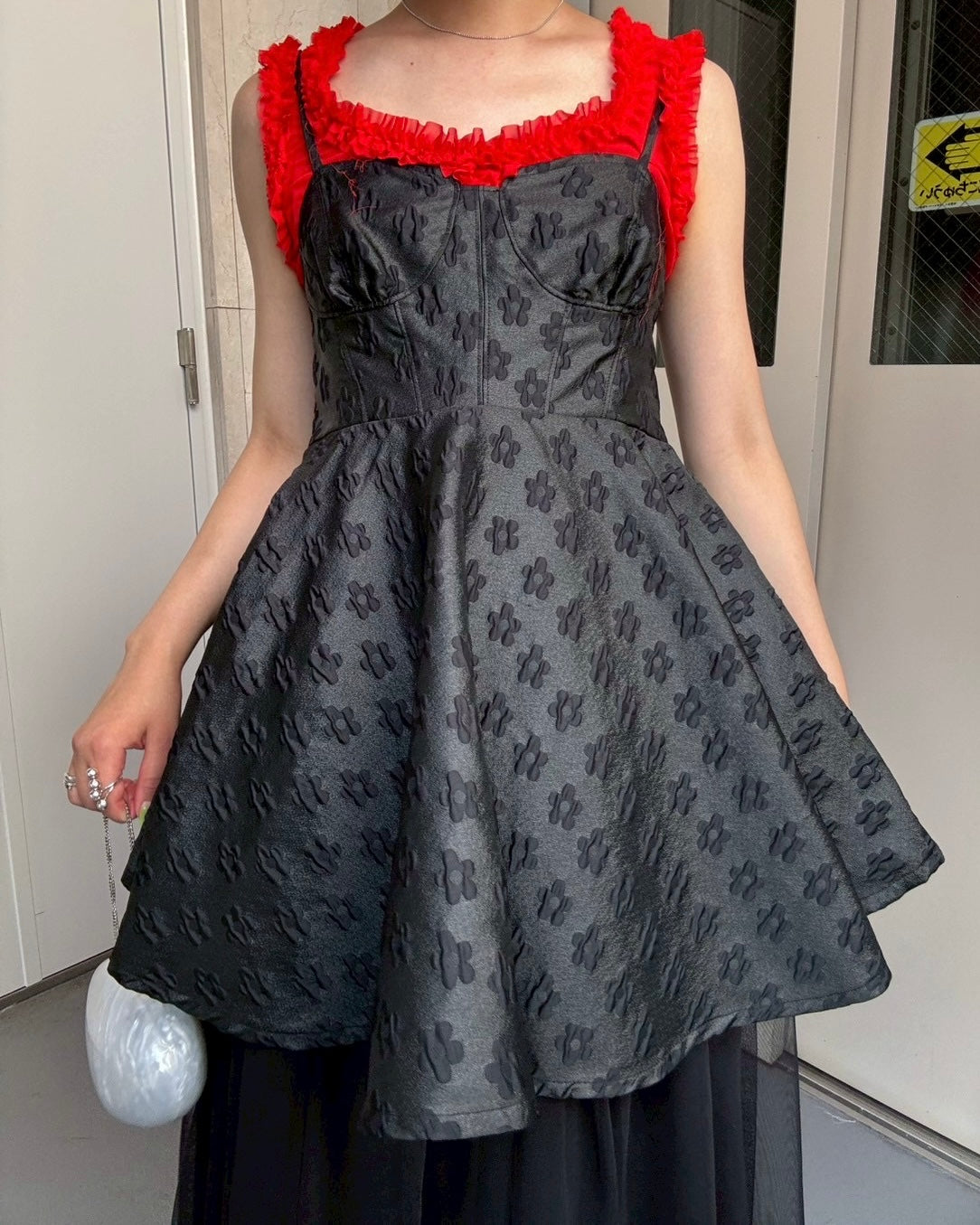 Flower jacquard cami tunic