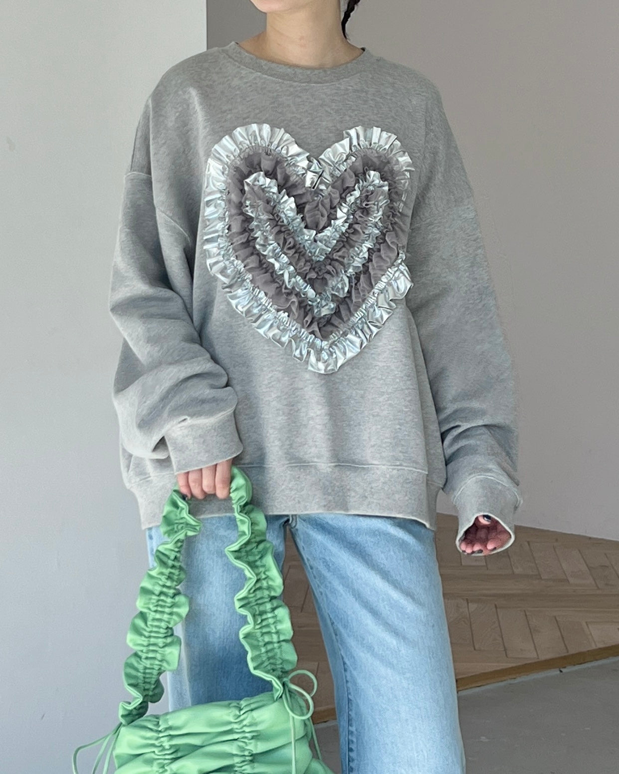 Heart tulle sweatshirt