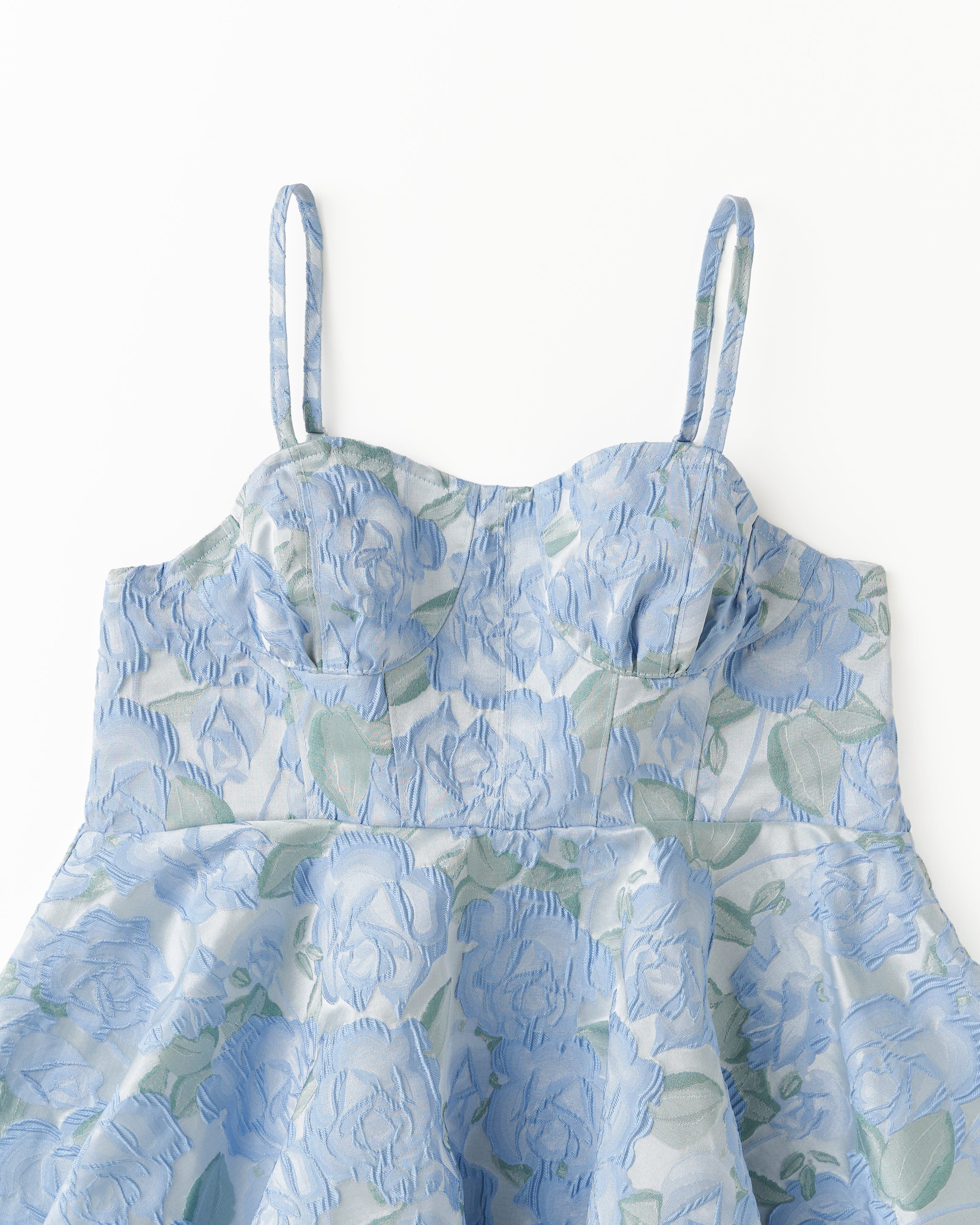 jacquard flare cami tunic (blue flower)