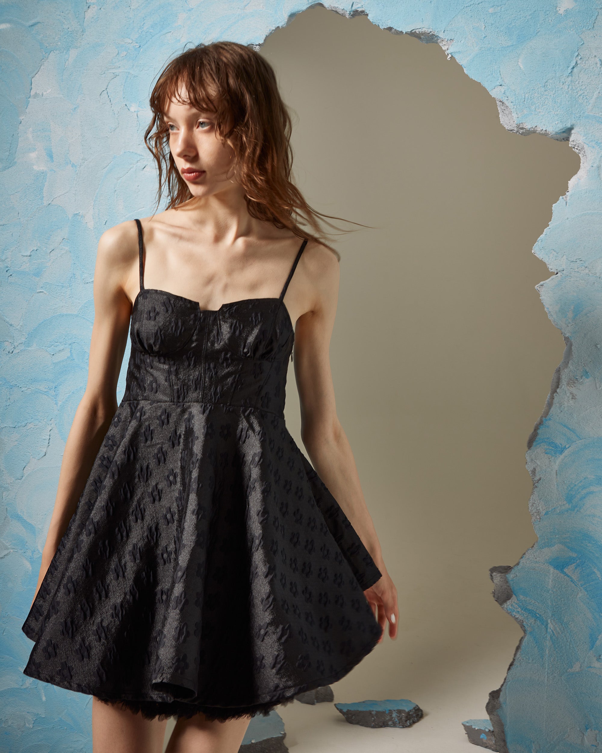 Flower jacquard cami tunic