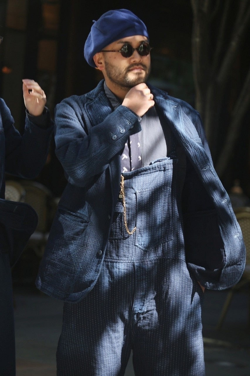 SASHIKO STRIPE OVERALLS WATCH CHAIN ITEM（サシコ ストライプ