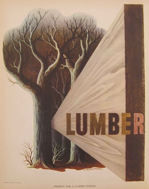 A.M. Cassandre - Say it with Teleflowers & Lumber (Two Sided Print