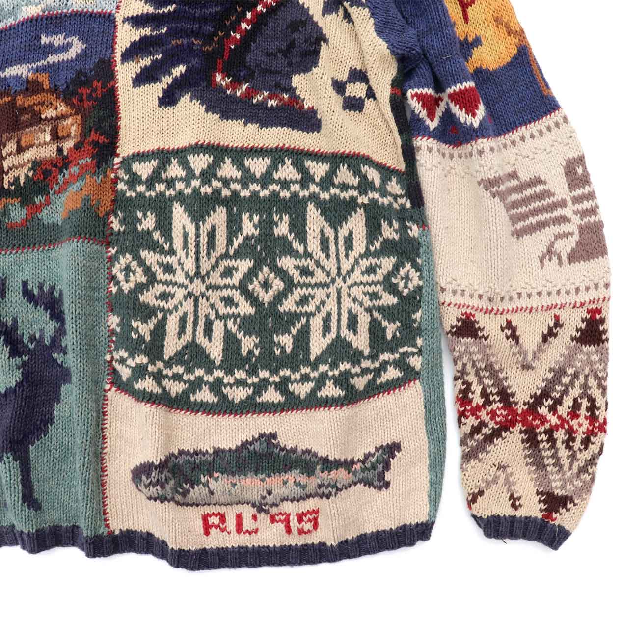 POST JUNK / 90's RALPH LAUREN '95モデル パッチワーク ハンドニット