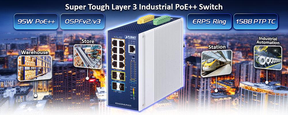 IGS-6329-8UP2S2X Industrial L3 8-Port 10/100/1000T 802.3bt PoE + 2