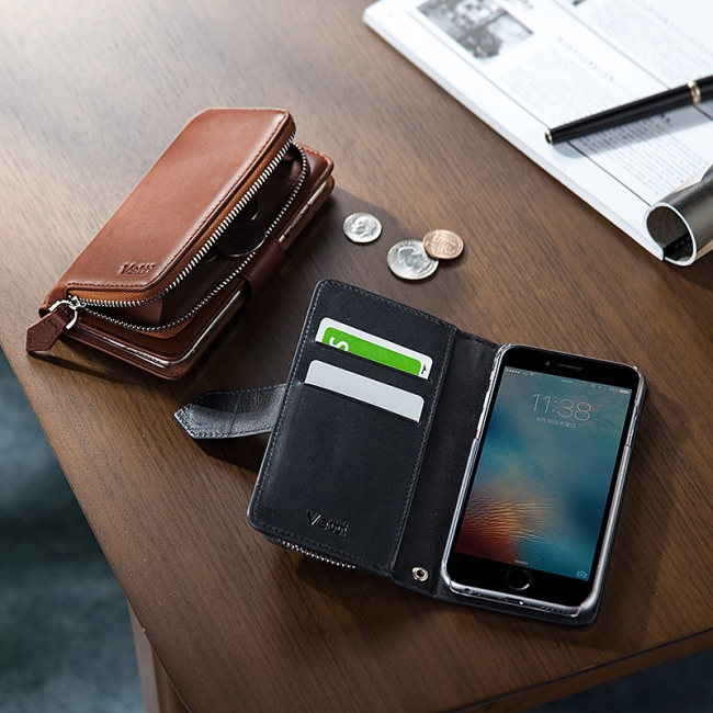 ケースと財布これひとつで。本皮素材のiPhone 6s・6s Plus用手帳型