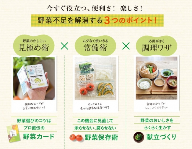 野菜不足を楽しく解消！がんばりすぎない野菜レッスン『野菜の便利