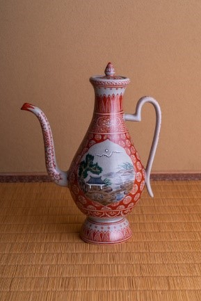 茶道具 萬古焼 加賀瑞山造 赤絵卯香合 共箱 V 9753 茶道具 萬古