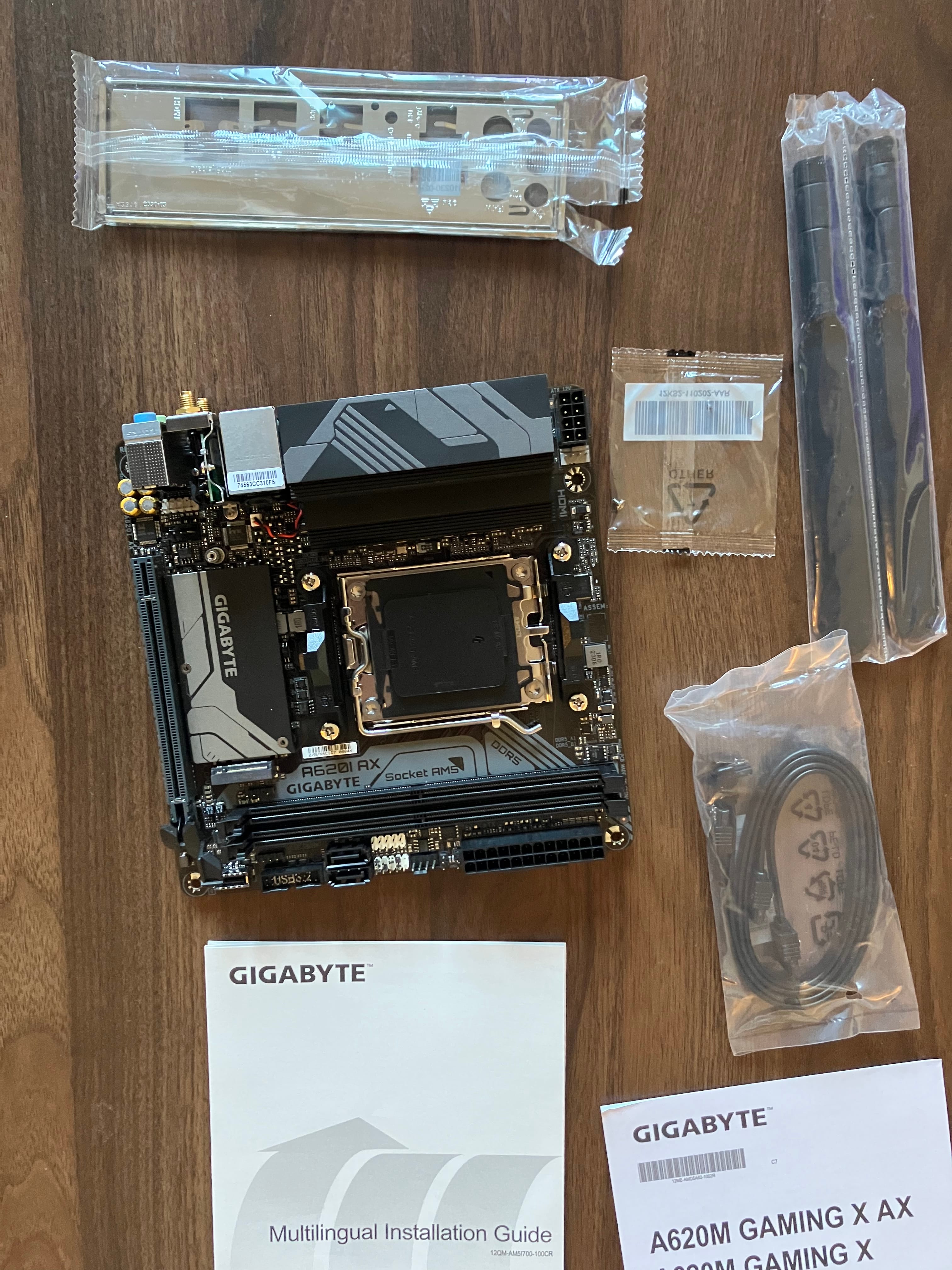 Gigabyte A620I AX AMD Ryzen DDR5 Mini ITX Motherboard - Socket AM5