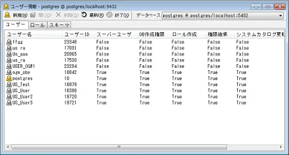 第五章 管理機能 | SI Object Browser for Postgres Ver.3 オンライン