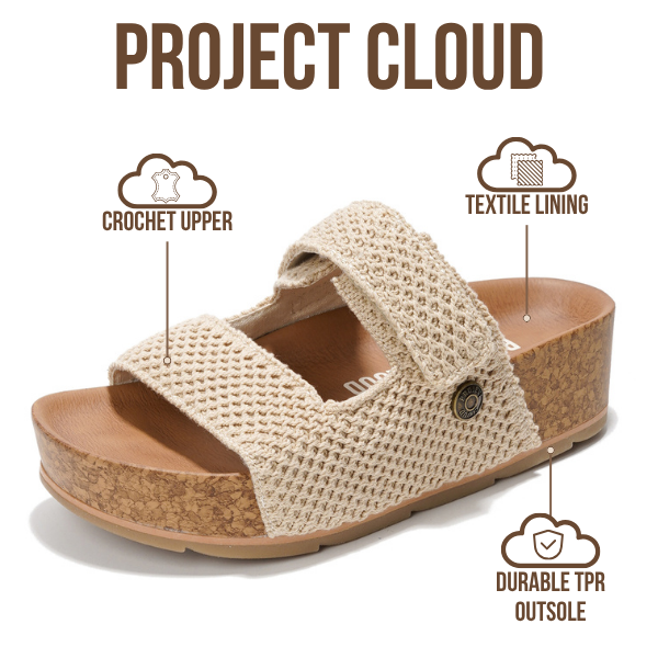 Leather Platform Sandals | Non-Slip | Project Cloud