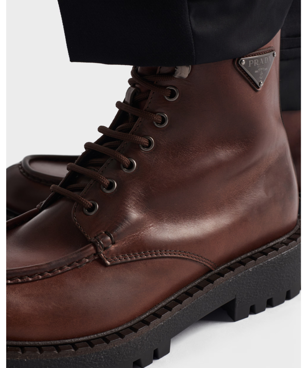 PRADA/プラダ_Men通販 | レースアップレザー ブーティー【送料無料