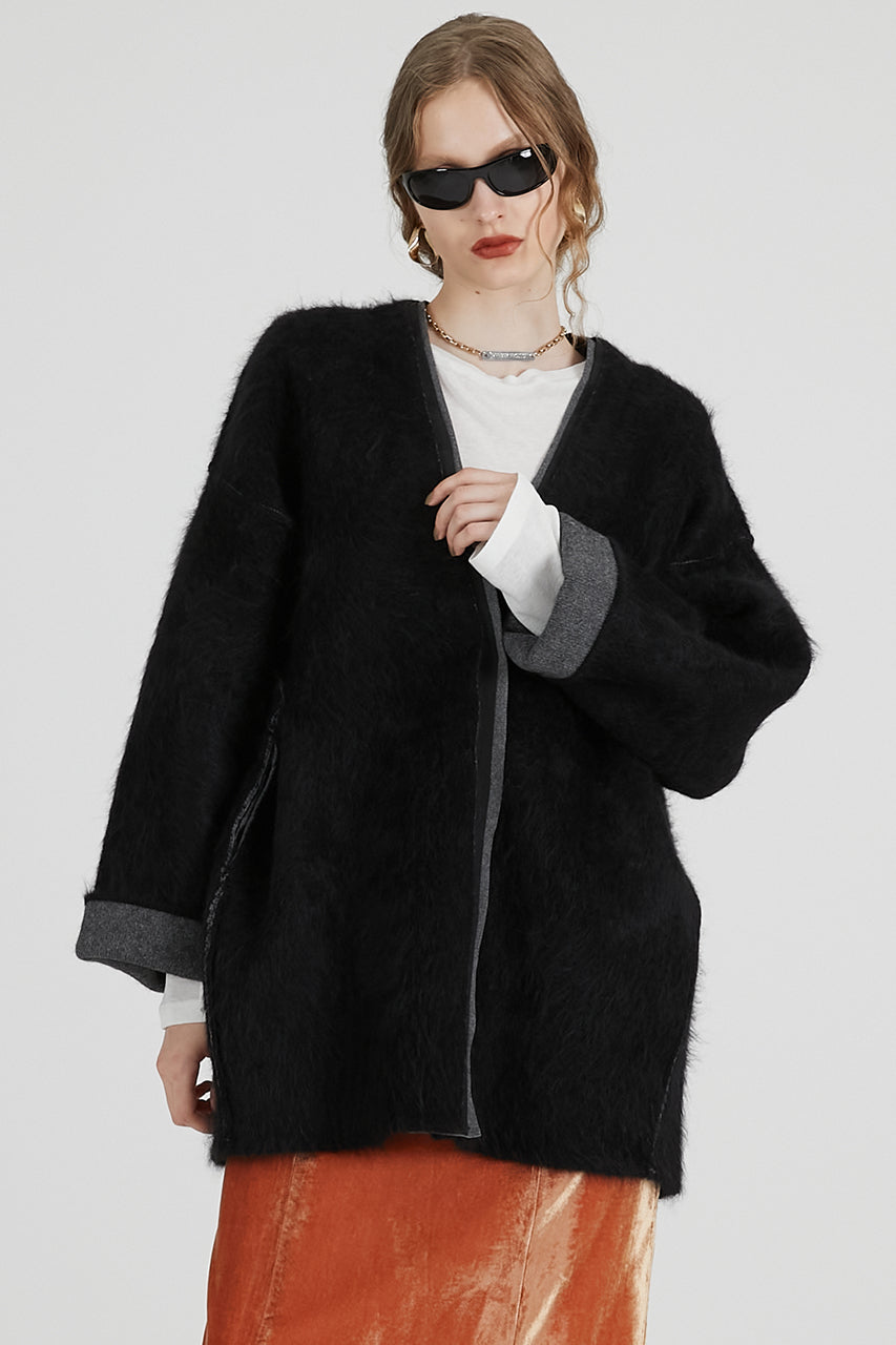Double-faced Alpaca Knit Cardigan - SALE